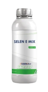 SELEN E MIX liquid bottle (1000 ml), a Selenium and Vitamin E supplement for supporting muscle function and immunity.