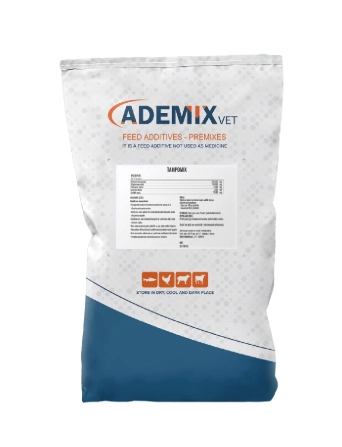 TAMPOMIX feed additive bag, 25 kg, a buffer and rumen stabilizer for dairy and beef cattle.