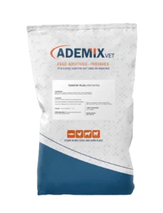 25kg bag of TOXSTAT PLUS feed additive by Ademix, a mycotoxin binder and immunity booster for poultry and livestock in Africa.