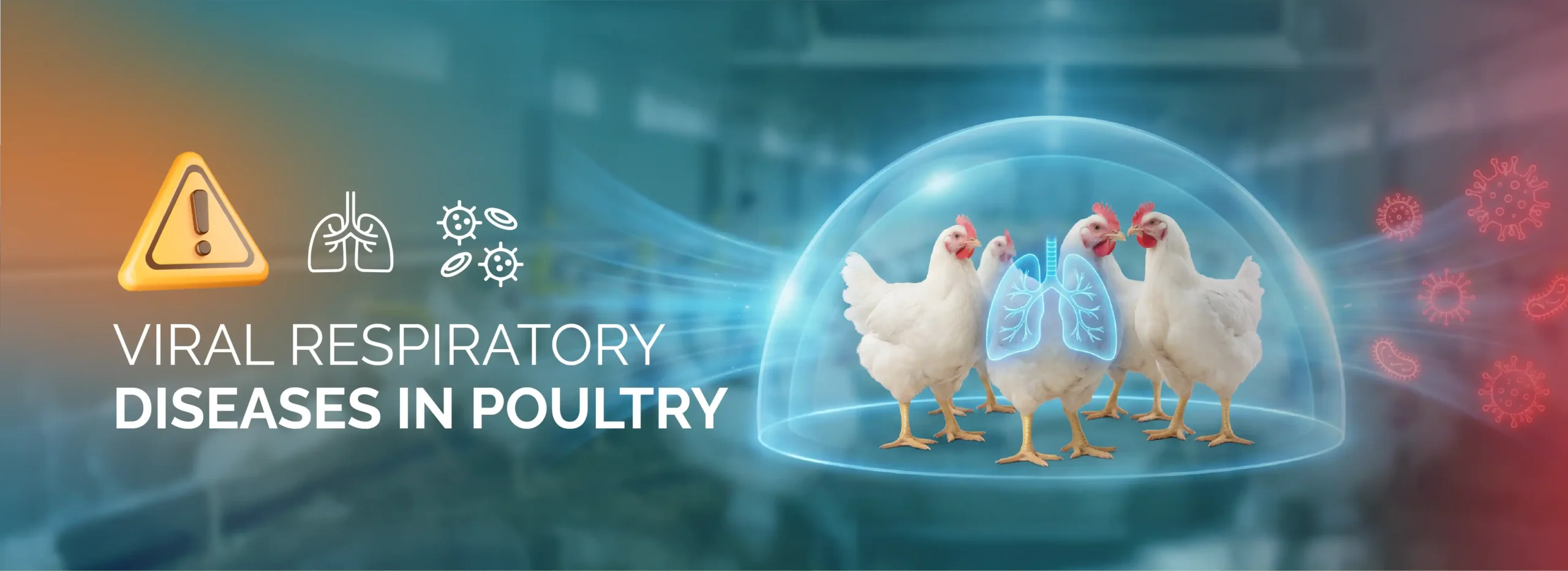 Protection of poultry from viral respiratory diseases and pathogens.