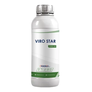 Ademixvet VIRO STAR antiviral and immune booster bottle for poultry.