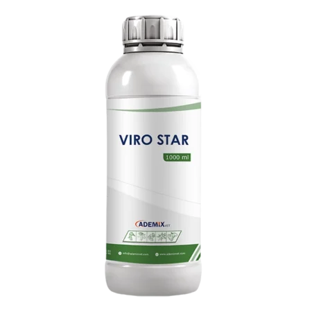 Ademixvet VIRO STAR antiviral and immune booster bottle for poultry.