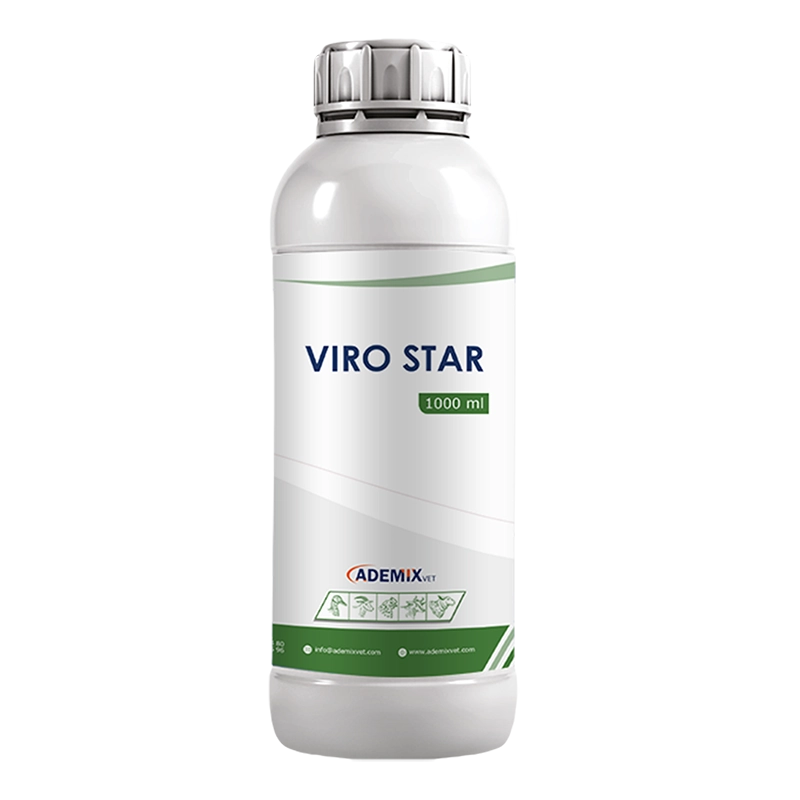 VIRO STAR Ademixvet VIRO STAR antiviral and immune booster bottle for poultry.